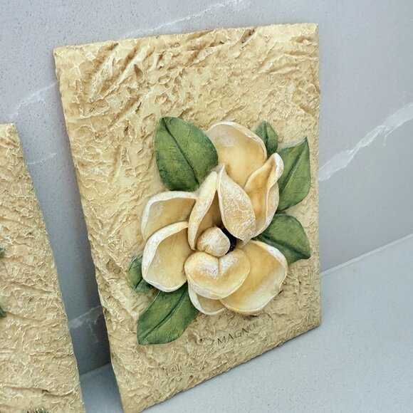 Cheri Blum Set Of 3 3D Resin Hanging Wall Plaques Plants Butterflies And Herbs - Picture 4 of 12